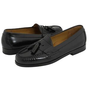 Cole Haan Men's Pinch Tassel Penny Loafers - Black Leather - Size 10